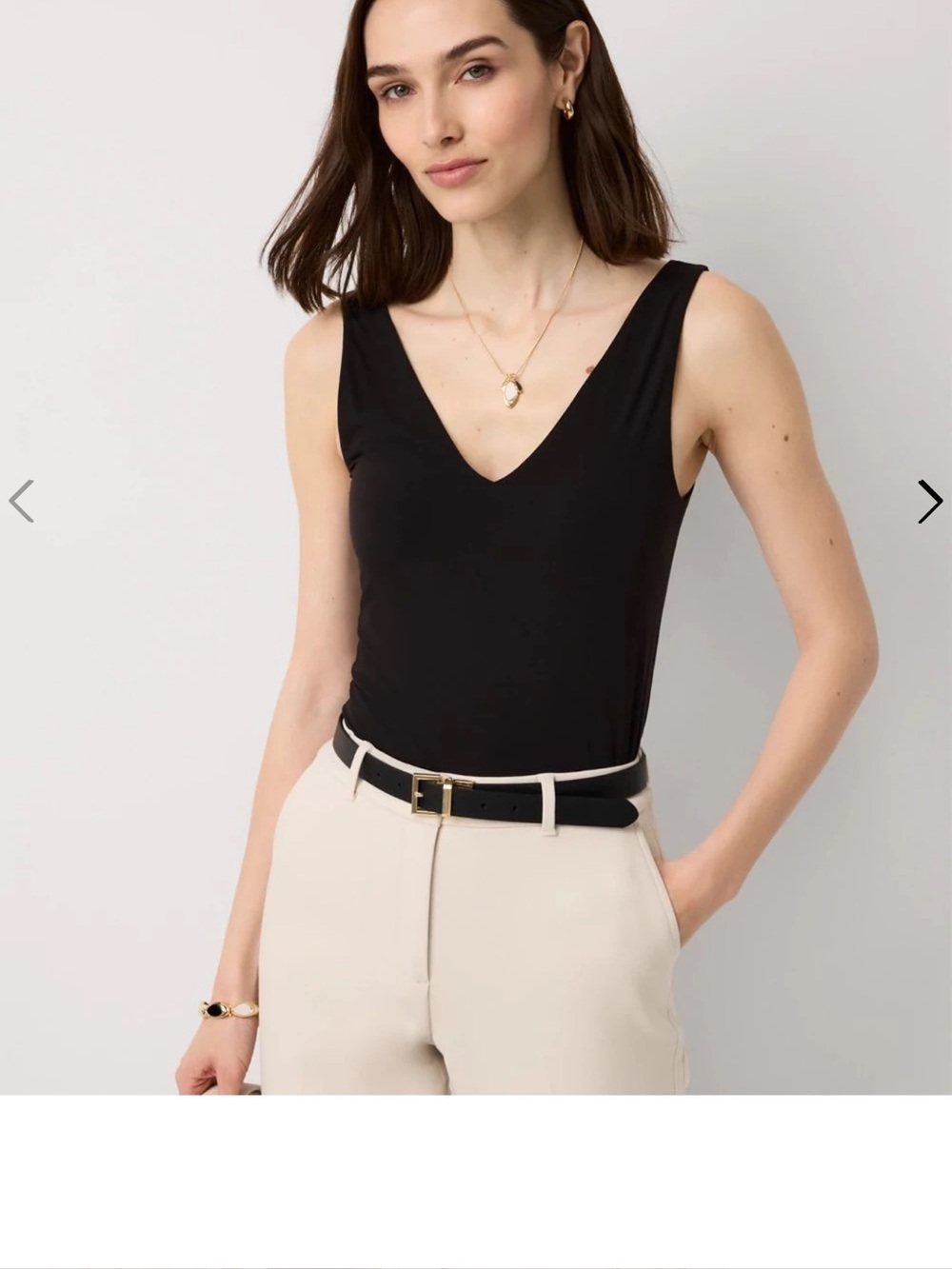 White House Black Market Black V-Neck Sleeveless Tank